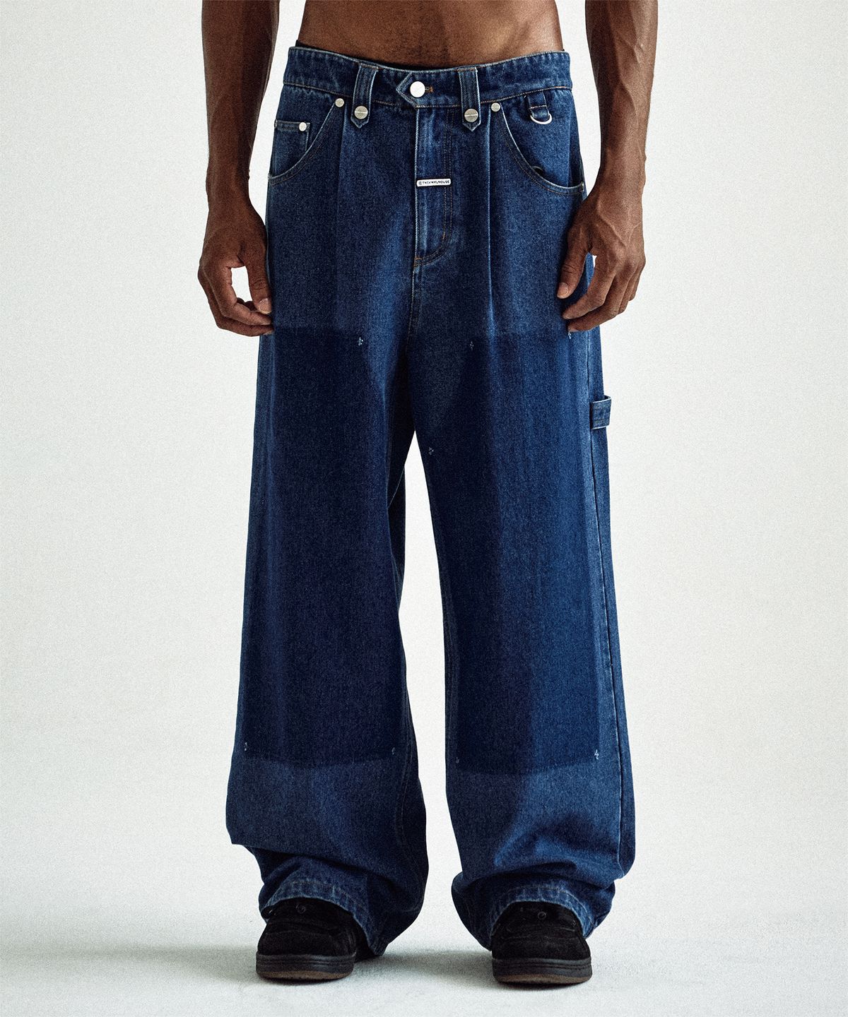 더바이닐하우스(THEVINYLHOUSE) DOUBLE KNEE DENIM PANTS BLUE