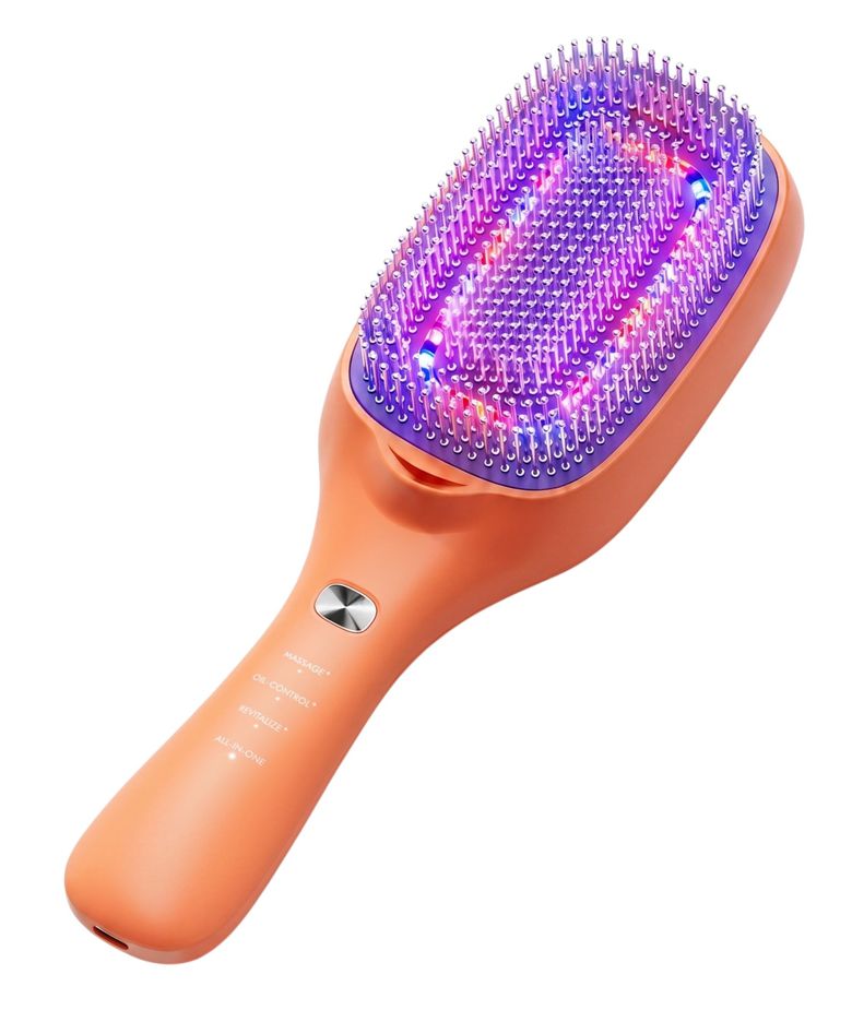 두피 마사지기 관리기 브러쉬 EMS 음이온 터치뷰티 오렌지