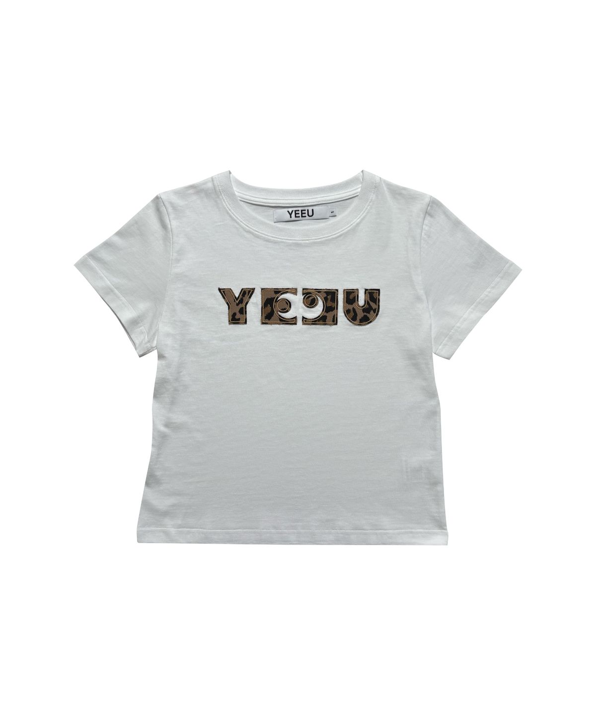 이유(YEEU) W LEOPARD APPLIQUE T-SHIRT [WHITE]
