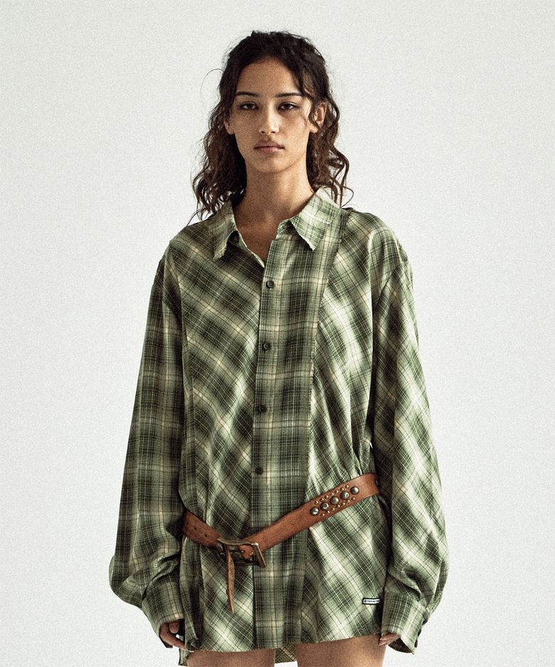 UNBALANCE CHECK SHIRTS GREEN