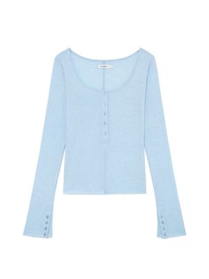 FADE BUTTON LONG SLEEVE (BABY BLUE)