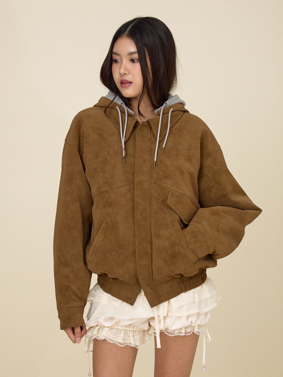 MUSINSA公式 | GLOWNY URBAN SUEDE JUMPER (BROWN)