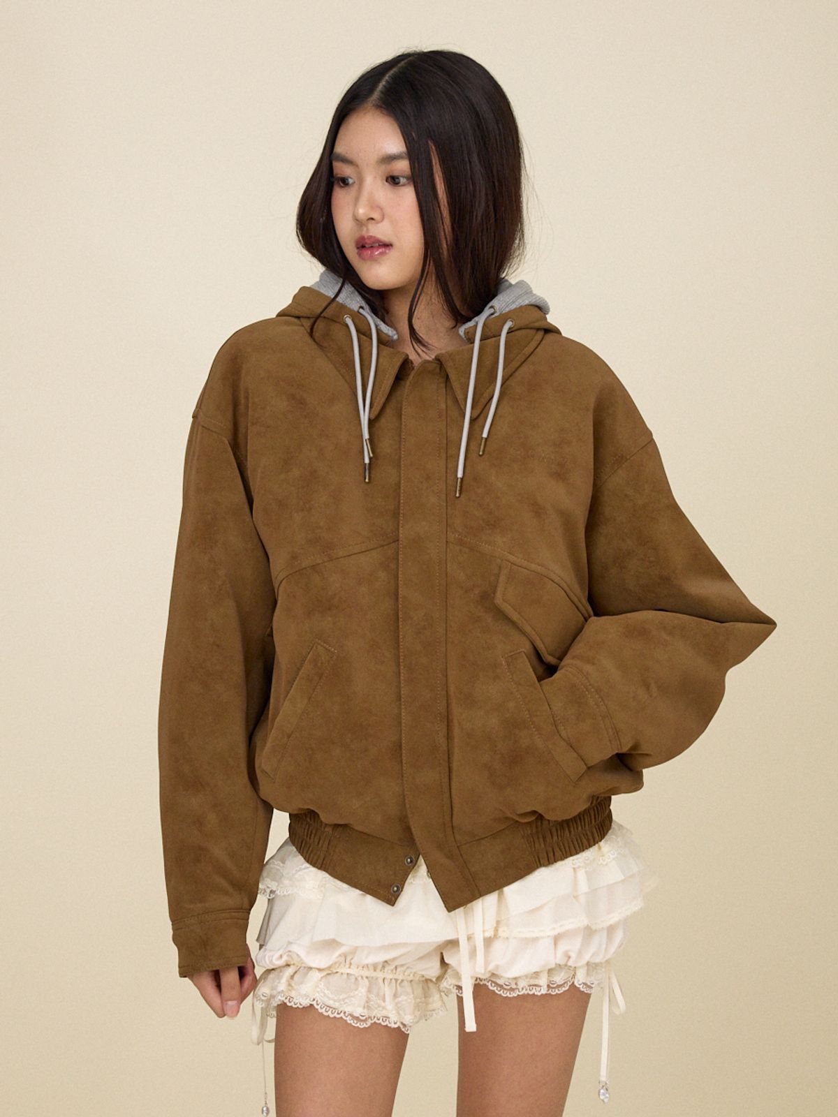 글로니(GLOWNY) URBAN SUEDE JUMPER (BROWN)