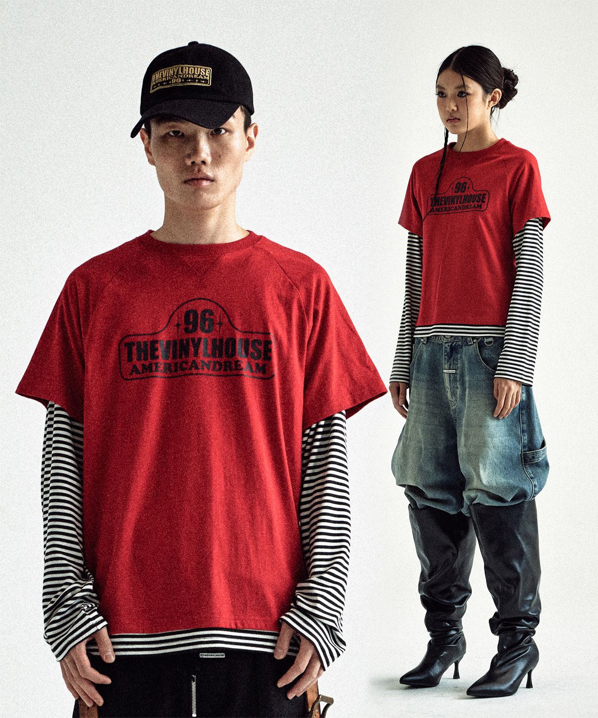 더바이닐하우스(THEVINYLHOUSE) 96 LAYERED LS TEE RED