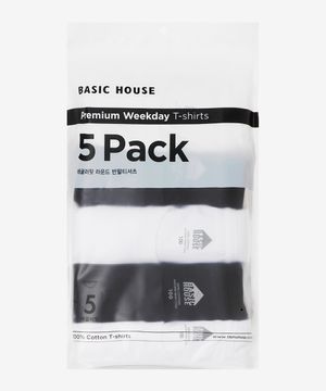 [5PACK] 순면 30수 라운드 반팔티셔츠 5팩 LATS0125