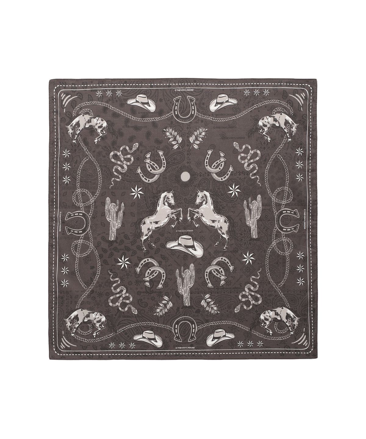 더바이닐하우스(THEVINYLHOUSE) TVH WESTERN PATTERN BANDANA BROWN