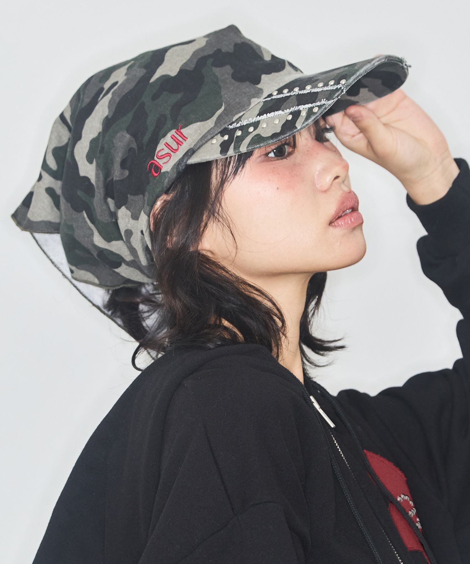 MUSINSA | AS YOU ARE Tie Scarf Cap Camo