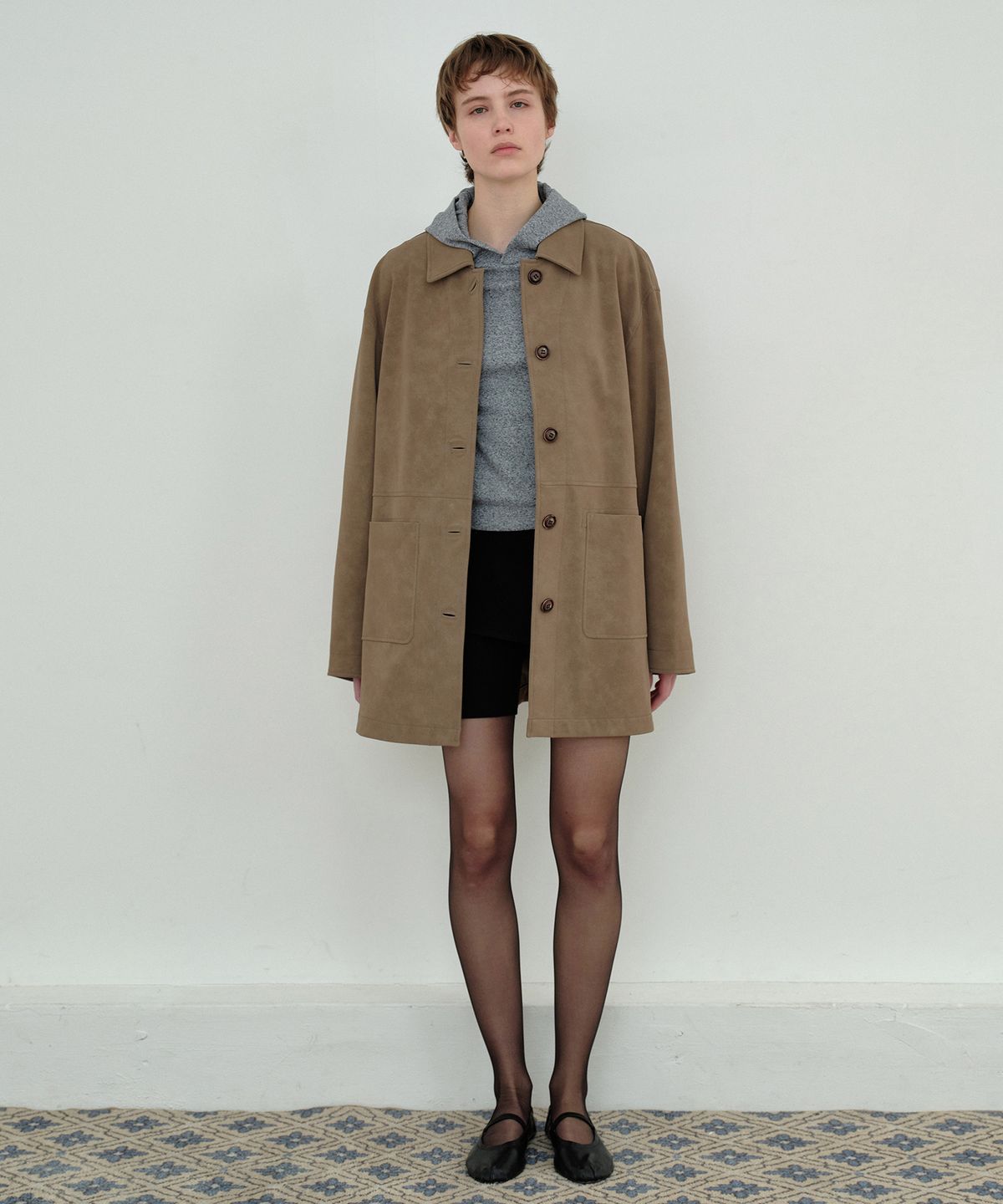 시메트릭 퍼센트(SYMMETRICPERCENT) Vintage Faux Leather Jacket / Mocha