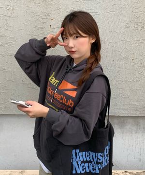 [기모선택]오리진 프레젠트 오버핏 후드티[차콜]