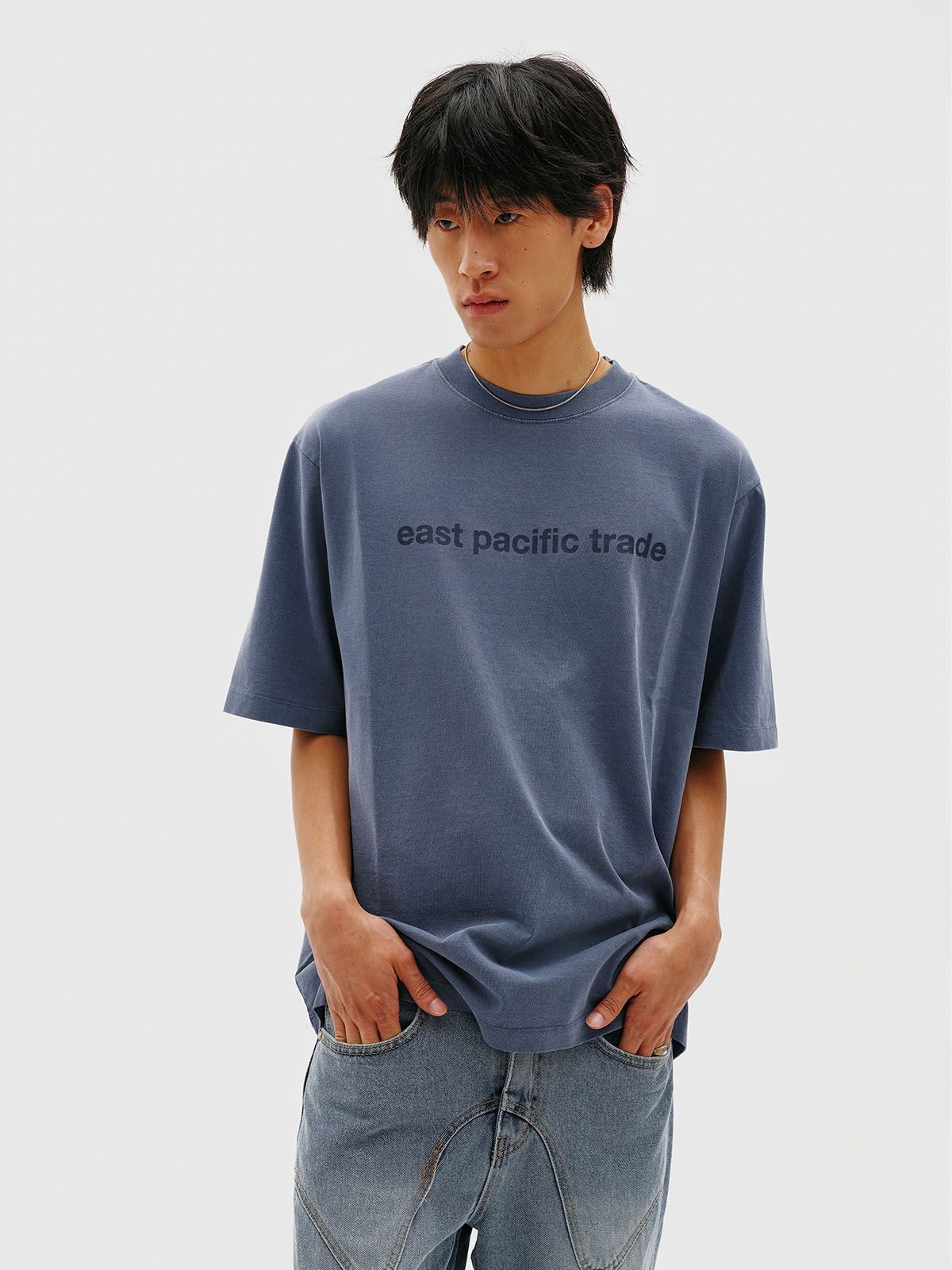 이피티(EPT) CLASSIC LOGO PIGMENT DYED T-SHIRT (NAVY)