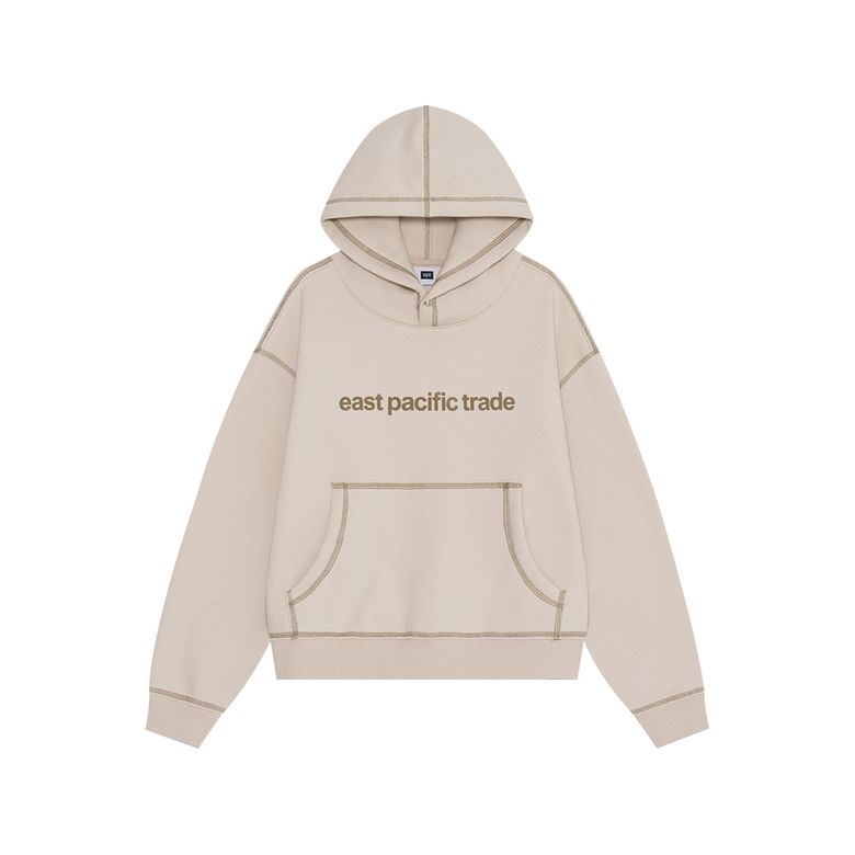COVER STITCH HOODIE (BEIGE)