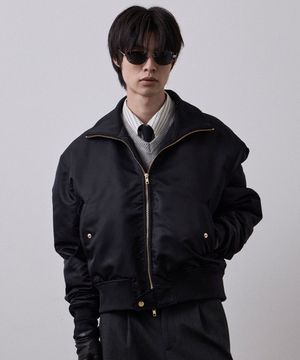 크롭 플라이트 MA-1 자켓 블랙