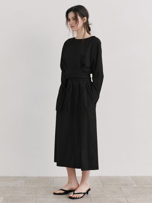 2-Way Shoulder Strap Dress, Black