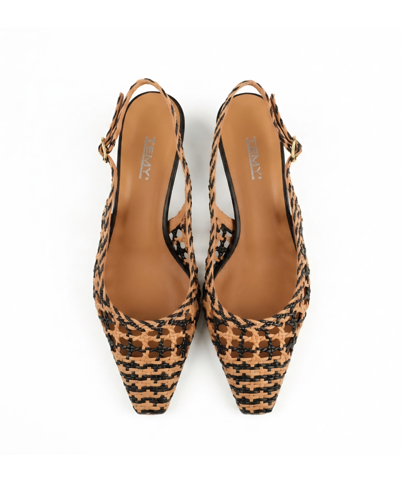 Tunit celie cuoio Slingback (Black/Brown)
