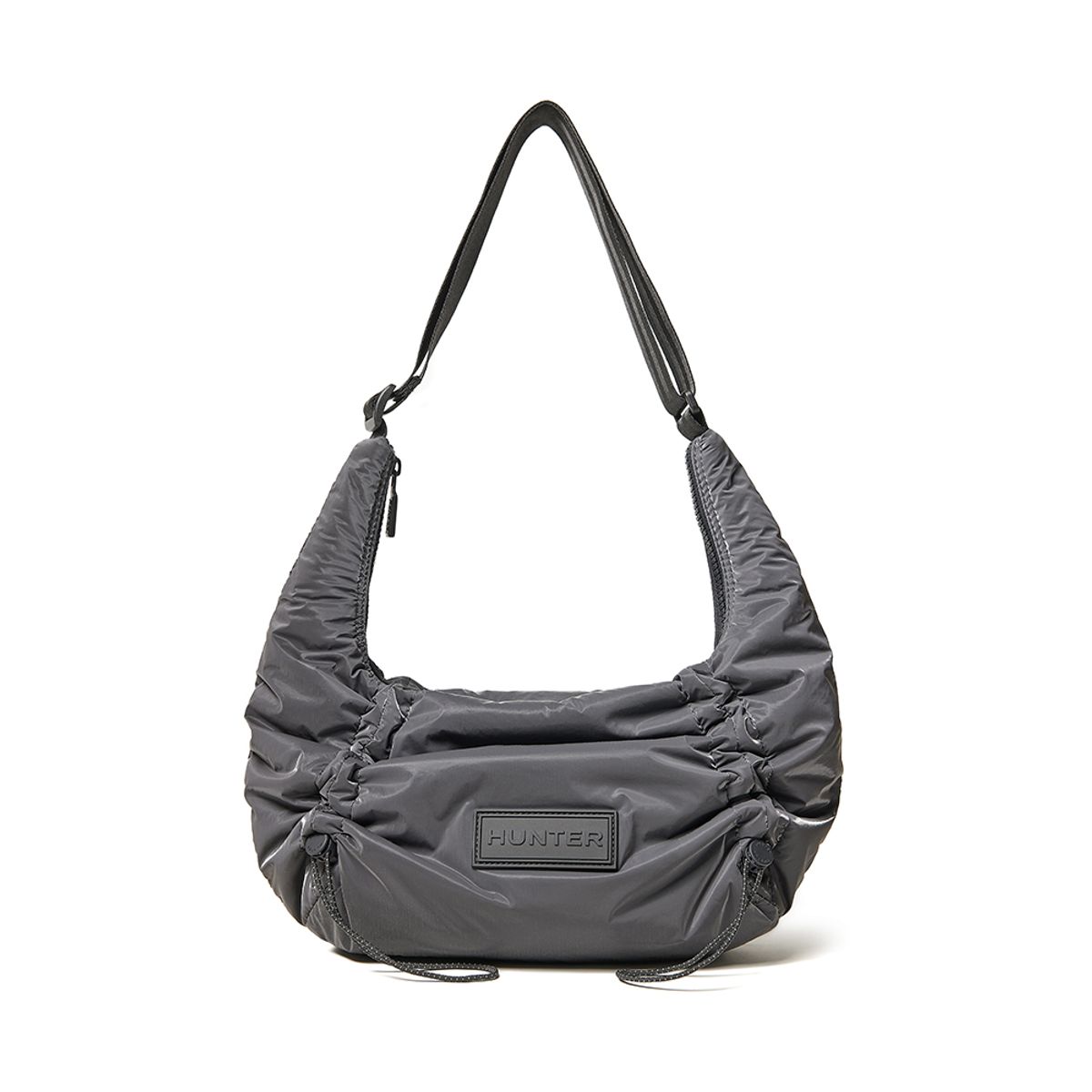 헌터(HUNTER) [UNISEX] 글로시 드로우스트링 미디 호보백 - 그레이 HDWK022BXZGRY