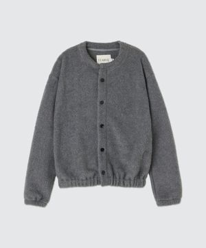 헤이지 라운드넥 플리스 가디건 그레이