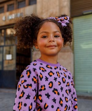 래오파드리본 핀 _보라