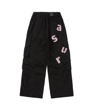 투턱 와이드 코튼 팬츠 블랙