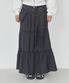 포켓 프릴 롱 스커트 차콜