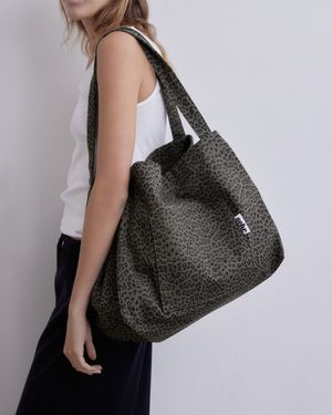 Leopard Twill Cotton Big Bag V2 (Khaki)