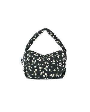 Padded Flower Pouch Bag (Black)