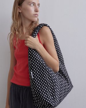 Pleats Polka Dot Big Bag (Black)