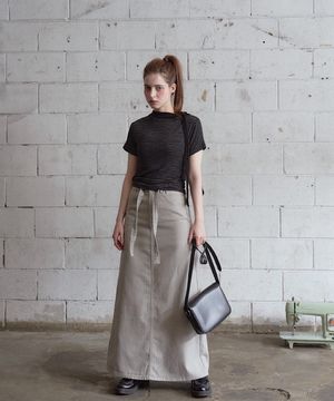 CANVAS BELTED LONG SKIRT (2C)