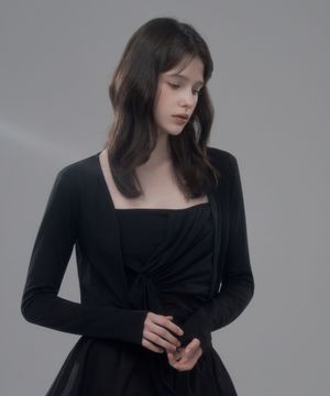 Nina Cardigan Top Set - Black