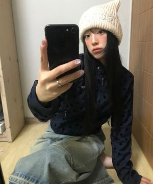 도트 패턴 점퍼 (네이비)