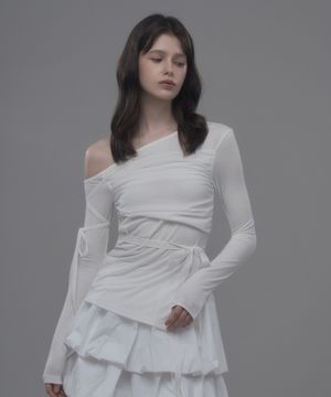 Double Ribbon Sheer Top - White