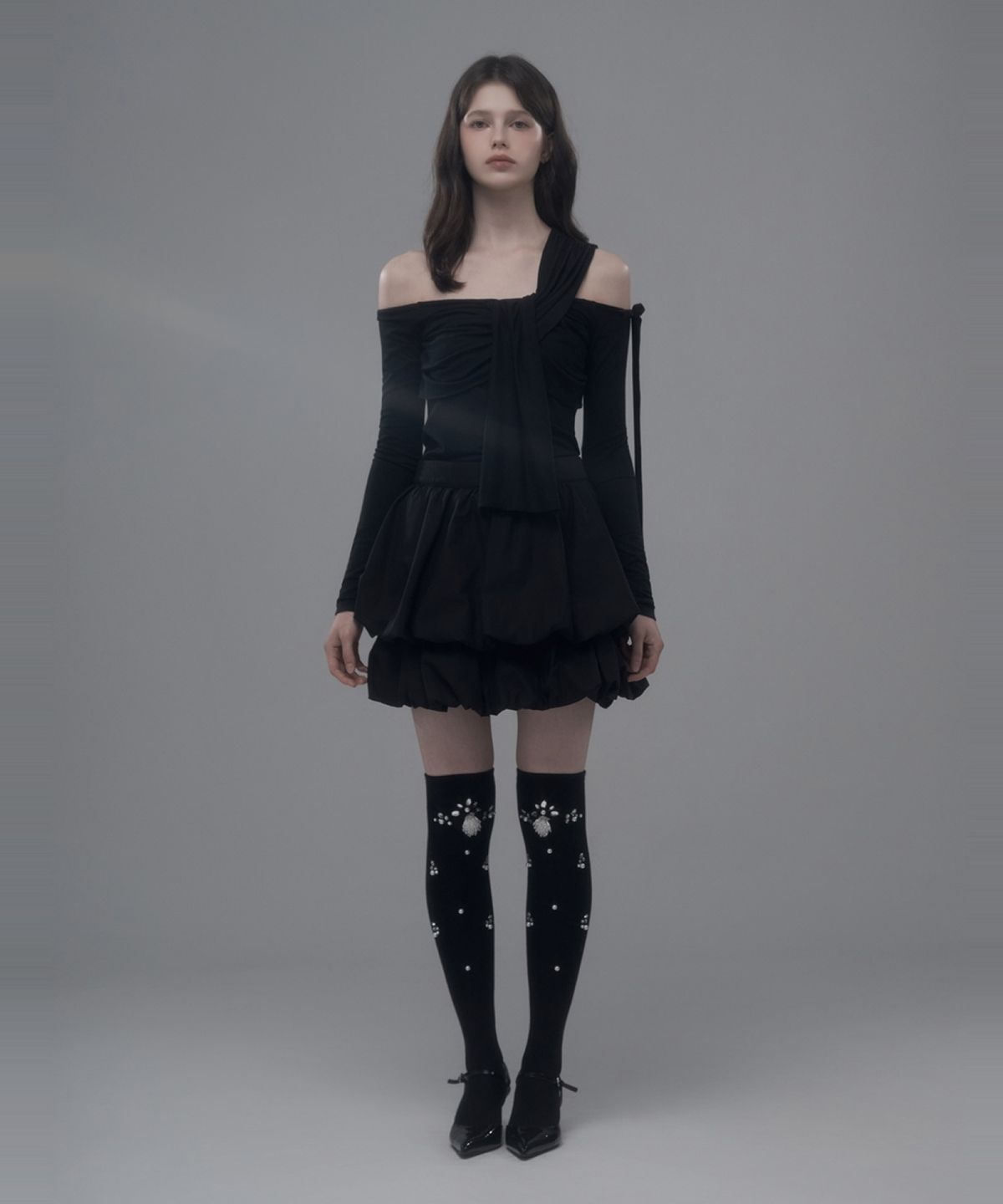 마우솔레움(MAU SOLEUM) Balloon Cancan Skirt - Black