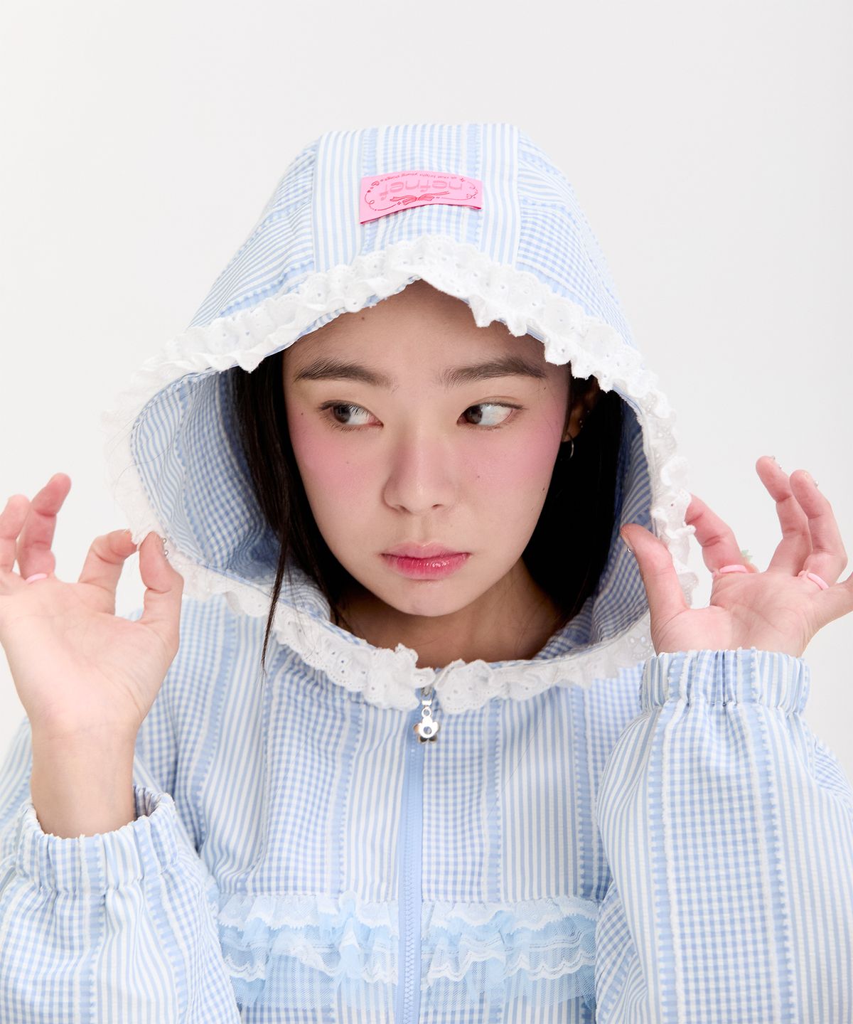 네프네프(NEFNEF) lace frill jumper_blue