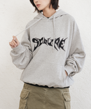 VTG 그래픽 후디 멜란지그레이