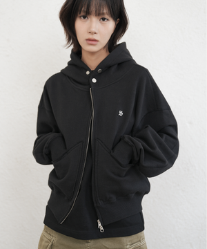 로우컷 VTG 후드 집업 블랙