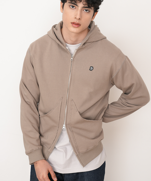 로우컷 VTG 후드 집업 모카