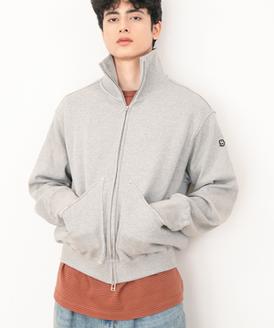 스플릿 스웻 집업 자켓 멜란지그레이