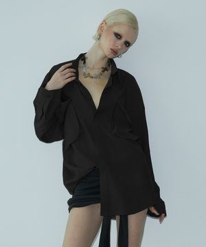 Unbalance Pocket Shirt (BLACK)