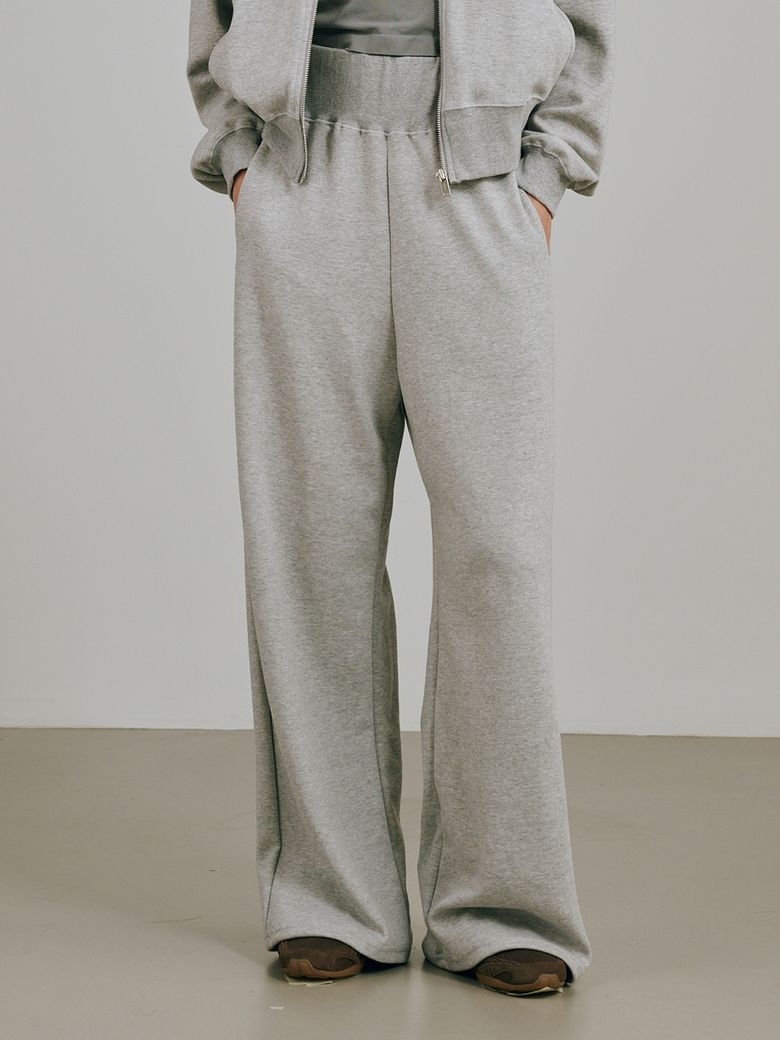 와이드 밴딩 코튼 팬츠 - 멜란지 그레이 / Wide Banding Cotton Pants - M.Gray