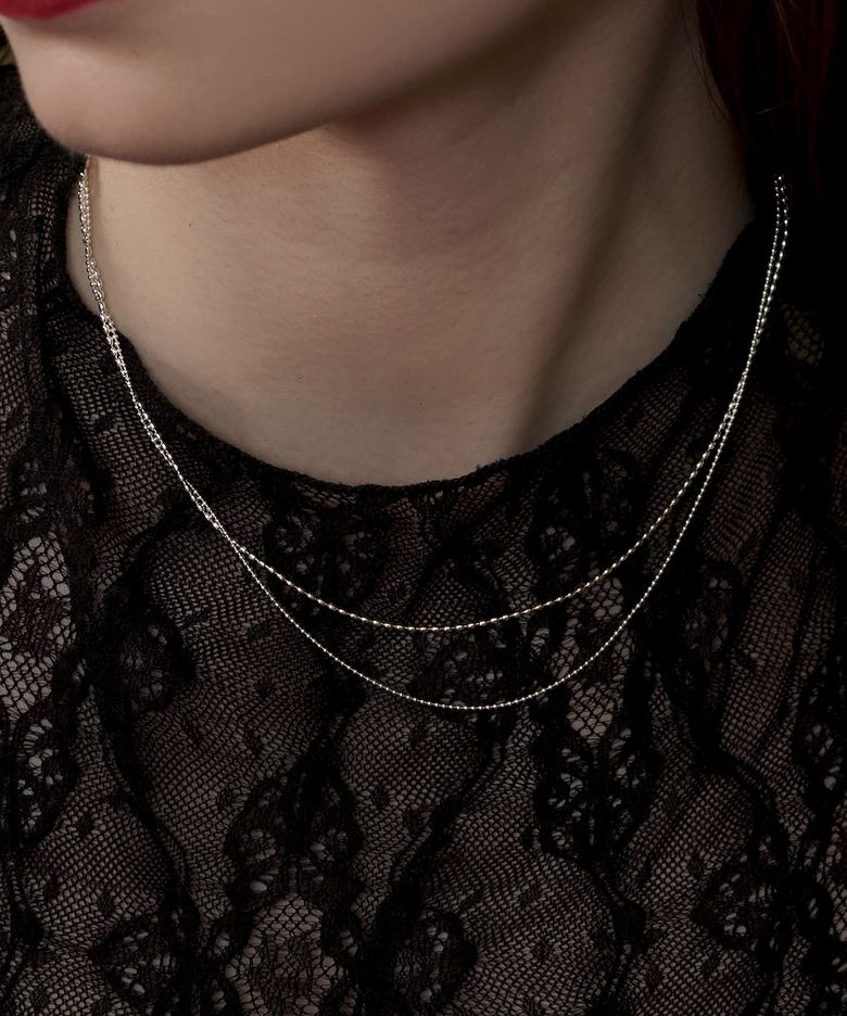 SS014 Layered Ball Chain Necklace