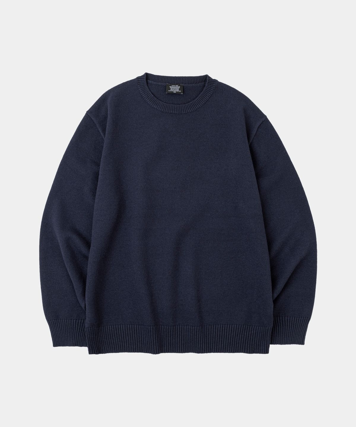 레테르코모(LETTERCOMO) 에센셜 데일리 라운드 니트 네이비