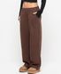 포인트 로고 핀턱 와이드 스웨트 팬츠 [브라운]