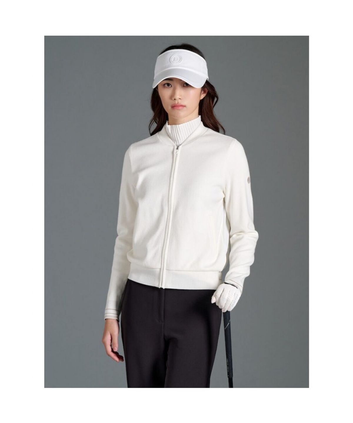 빈폴골프(BEANPOLE GOLF) 여성 우븐 하이브리드 카디건  아이보리