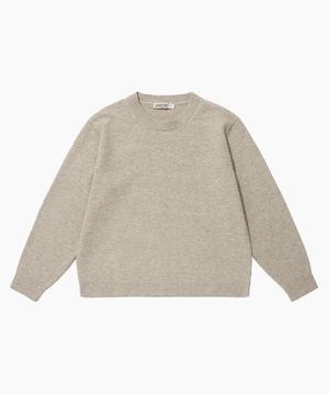 올데이 포텐 라운드 니트 [베이지]