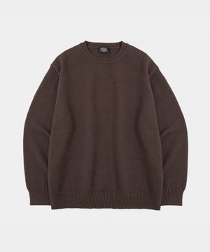 에센셜 데일리 라운드 니트 브라운