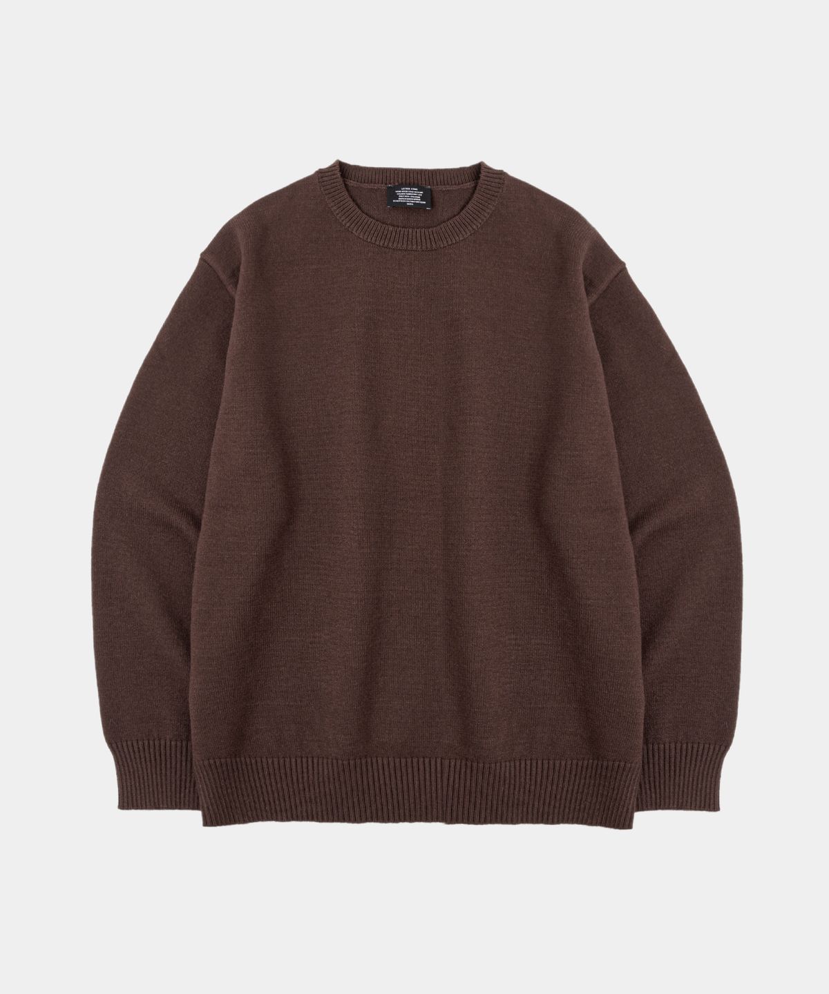 레테르코모(LETTERCOMO) 에센셜 데일리 라운드 니트 브라운