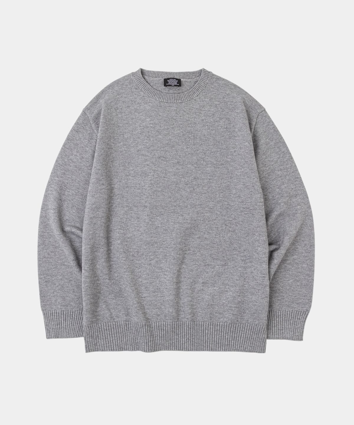 레테르코모(LETTERCOMO) 에센셜 데일리 라운드 니트 그레이