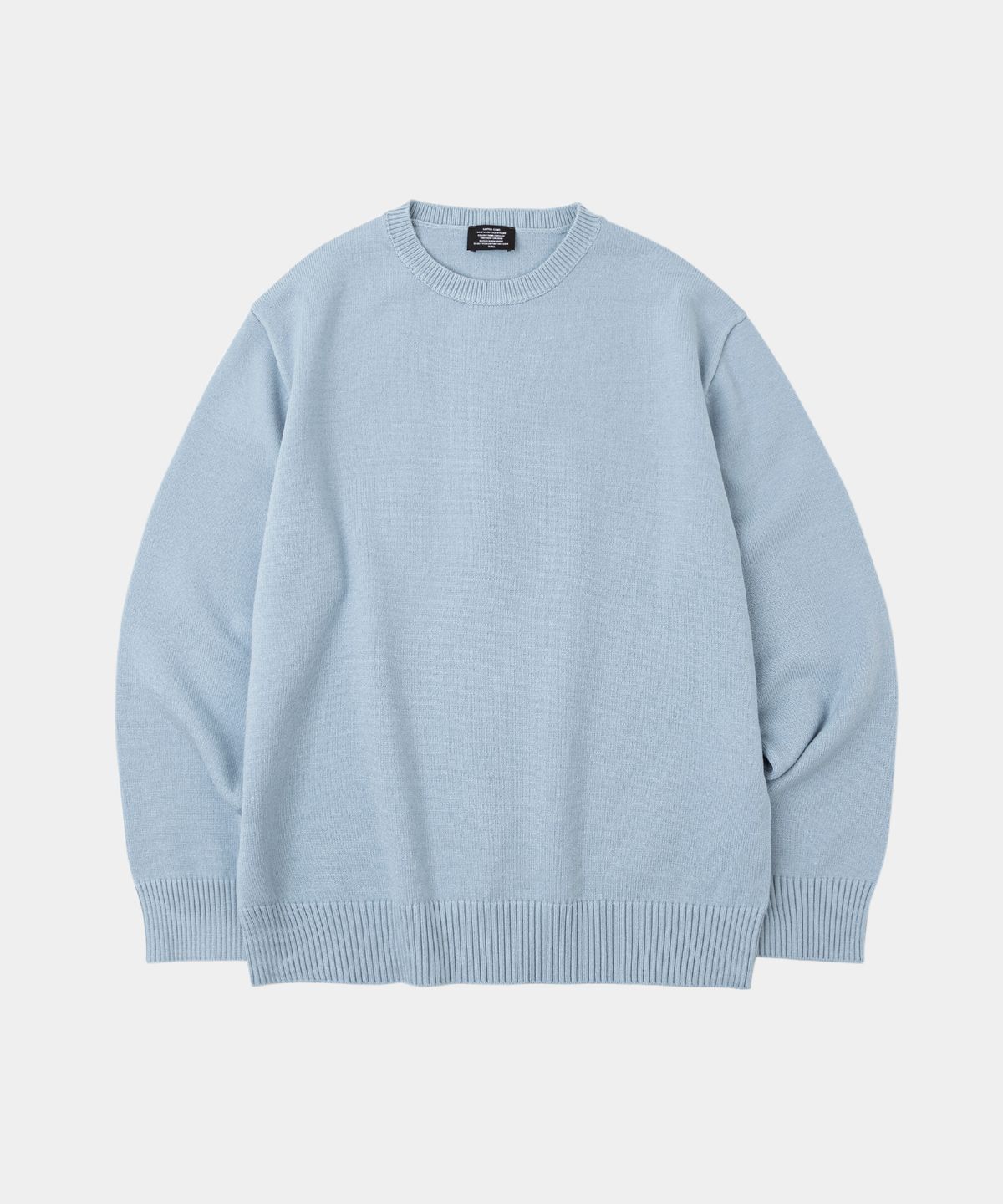 레테르코모(LETTERCOMO) 에센셜 데일리 라운드 니트 스카이블루