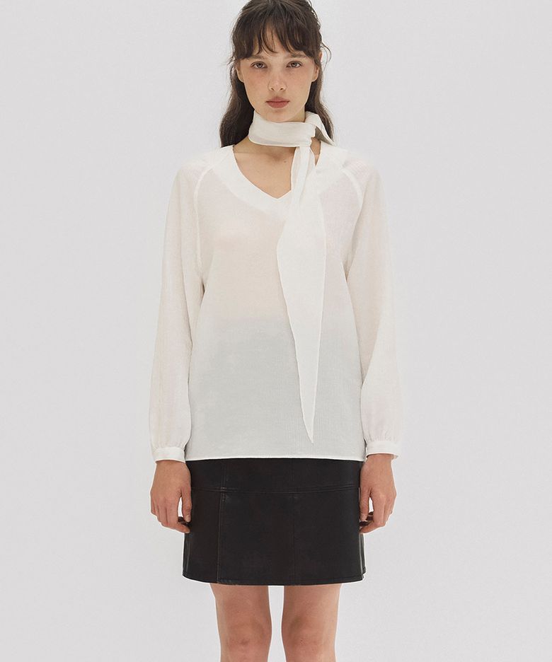 Sasha scarf blouse (ivory)