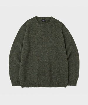 데일리 울 라운드 니트 그린