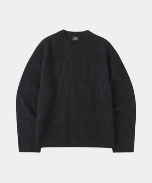 헤비 러쉬 울 라운드 니트 블랙